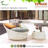 TG-8079 Outdoor White Rattan Furniture Wicker Table and Chair thumbnail-1