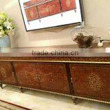 Vintage Royal Style Castle Living Room Furniture Luxury Gilt Entertainment Unit TV Stand Cabinet thumbnail-3