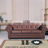 Genuine Leather Sofa Set. Small Table. Two Seat Sofa. Three Seat Sofa. Leather Chesrerfield Sofa B48186 thumbnail-1
