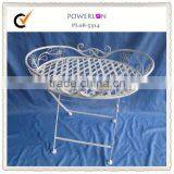 Antique White Metal Frame Table thumbnail-1