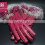 2015 Fashion Winter Leather Gloves Women Fur Gloves Ladies Leather Gloves thumbnail-3