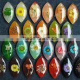 Mix Color Teardrop Real Flower Necklace Pendant thumbnail-2