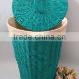 Inno-crea Household Durable Plastic Woven Laundry Bin With Lid thumbnail-1