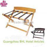 Bamboo Folding Luggage Rack Solid Wood Luggage Rack for Hotel Room thumbnail-1