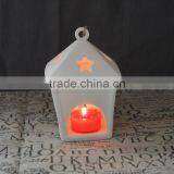 Star Christmas Tree Hollow Design Ceramic X'mas T-light Holder House Hanging thumbnail-2