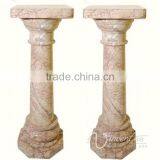 Hand Carved Garden Decoration Pillars Stone Roman Column for Sale