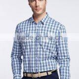New Design Small Checked Blends Cotton Men Shirt SL0075 thumbnail-1