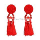Bohemian Colorful Tassel With Crystal Beads Dangle Earrings for Women Jewelry thumbnail-4