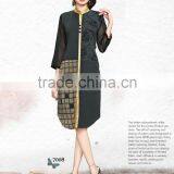 Women's Long Kurti With Black Yoke With Elegant Lace Work,,Ladies Latest New Design Long Kurti,Trendy Long Kurti thumbnail-1