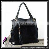 CX-H-50 Good Quality Leather Rex Rabbit Fur Women Bags/Handbag/Hand Bag thumbnail-1