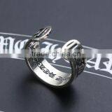 Manufacturer Top Quality Words Patterned Men's Jewelry Mystic Sterling Silver Big Ring for Men thumbnail-3