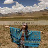 2017 Tibet Wind Women Cloak One Model Flowers Pattern Large Size 160*130cm Ladies Scarf With Tassels thumbnail-3