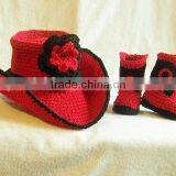 Wholesale Hot Sale Kids Cowboy Clothes Set Crochet Handmade Hats Clothing For Baby thumbnail-3