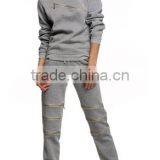 Women's Winter Warm Thicken Sweatshirts 100% Cotton 2Pcs Long Sleeve Sweat and Pants Outfits Set thumbnail-1