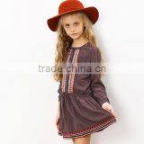 Fall Boutique Girl Clothing Vintage Long Sleeve 100% Cotton Casual Girl Child Dress Custom High Quality thumbnail-3