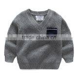 S33470W New Boy Sweaters Cotton Top Warm Knitted V-neck Sweater thumbnail-3