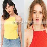 2017 Women's Best Black Ribbed Sleeveless Halter T-back High Neck Cami Tops thumbnail-6