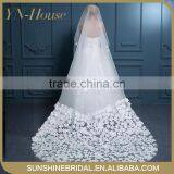 Beaded Edged Ivory White Wedding Veil Soft Tulle High Quality Wedding Bridal Veils thumbnail-1