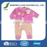 Cute Baby Clothes Long Sleeve Infant Clothing Embroidered Baby Romper With Lovely Handkerchief thumbnail-1