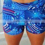 Women/teen Patriotic Spandex Lycra Workout Shorts thumbnail-1