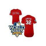 2010 World Series Texas Rangers 32 Josh Hamilton Red Jerseys thumbnail-1