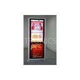 Silver Broadside Digital Signage Case LCD Advertising Floor Standing in Hotel Lobby