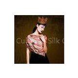 Large 100% Silk Georgette Scarf Digital Printed Scarves With Hand Hem