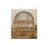 Hand Carved Outdoor Stone Gazebo With 8 Statues thumbnail-1
