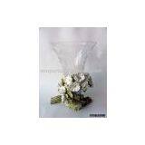 Polyresin Daisy With Big Glass Vase thumbnail-1