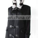 2015-2016AW Ladies' 100% Cashmere Coat With Rex Rabbit Hoody thumbnail-1