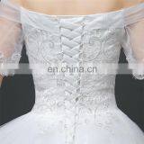 HS1621 2017 Full Length Girl Flower Dress Off Shoulder White Puffy Ball Gown Bridal Dress thumbnail-5