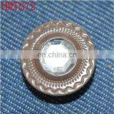 High Quality Custome Decorative Stainless Steel Metal Jeans Button With Crystal Stone