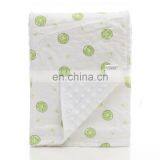 Cartoon Printed 2 Layers Breathable Cotton Backing Minky Dot Baby Blanket thumbnail-5