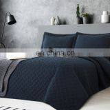 Oversized King Nevy Blue Twin Plain Dyed Quilt Bedspread Set For Summer thumbnail-7
