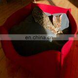 Comfortable Handmade Organic Wool Felt Cat Cave For Large Kittens thumbnail-5