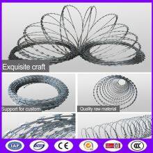 Low Price Concertina Hot Dipped Galvanized BTO-22 Concertina Razor Barbed Wire Fence Per Roll In South Africa
