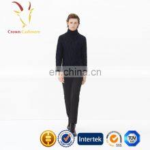 Men Cable Knit Pullover Sweater Pattern Cashmere Sweater thumbnail-3