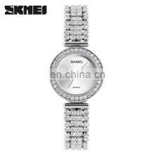 SKMEI 1224 Charm Ladies Rhinestone Bracelet Watches Cheap Stainless Steel Metal Strap Analog Lady Quartz Watch