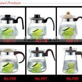 Hand Blown Glass Pitcher , Glass Pitcher With Lid Water Pot 1000ml thumbnail-2