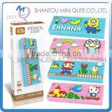 Mini Qute LOZ Super Mario Hello Kitty Spiderman Pencil-box Diamond Block Plastic Cube Building Blocks Bricks Educational Toy