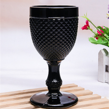 Wine Glass Colored Glass Goblet Vintage Pineapple Pattern Embossed Glass Goblets thumbnail-3