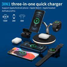 Hot Selling 4 in 1 Fast Charger Wireless Magnetic Charging Stand for IPhone and Earphones thumbnail-2