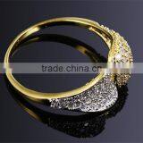 Double Heart Shape Lover Gift 18K Gold and Rhodium Plated Marriage Proposal Ring thumbnail-3