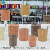 Online 2016 Glass Christmas Promption Candle Holder With Wood Cover Glass Candle Container Quality Choice