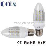 CE RoHS Led Corn Bulb C35 2835SMD led lighting 5W E27 led C35 Bulb housing lamp Clear glass cover LED 360degree C35 Corn Bulbs