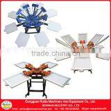 2013 EAS Floor Model Manual Double Rotary T Shirt 4-6-8 Color Screen Printing Machine for Flat Items