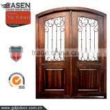 Exterior Solid Wood Arched Top French Doors Design thumbnail-2