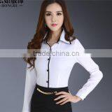 Factory Price Plain Cotton Long Sleeves Women Dress Open Shirt thumbnail-4