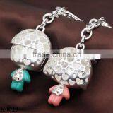 Fashion Design Cartoon Character Plated Silver Couples Keychain K0029 thumbnail-4