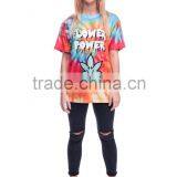 Hot Sale Digital Print Flower Power Custom Women Tshirt Wholesale thumbnail-5